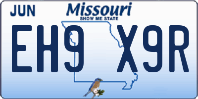 MO license plate EH9X9R