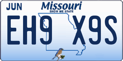 MO license plate EH9X9S
