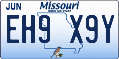 MO license plate EH9X9Y