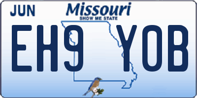 MO license plate EH9Y0B