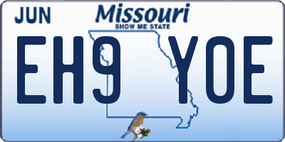MO license plate EH9Y0E