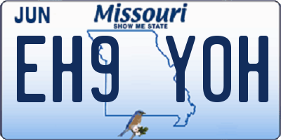 MO license plate EH9Y0H