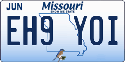 MO license plate EH9Y0I