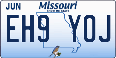 MO license plate EH9Y0J