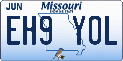 MO license plate EH9Y0L