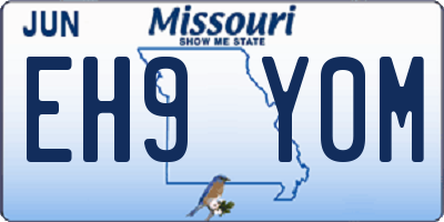 MO license plate EH9Y0M