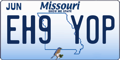 MO license plate EH9Y0P