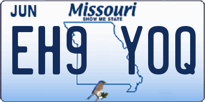 MO license plate EH9Y0Q