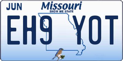 MO license plate EH9Y0T
