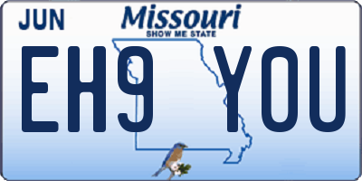 MO license plate EH9Y0U