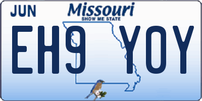 MO license plate EH9Y0Y