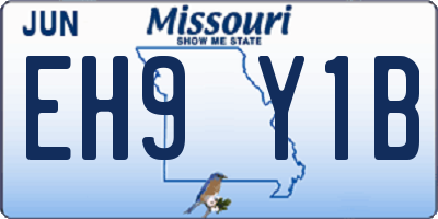 MO license plate EH9Y1B