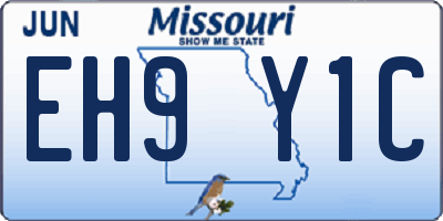 MO license plate EH9Y1C