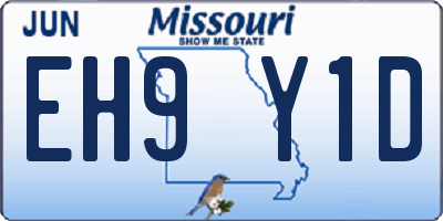 MO license plate EH9Y1D