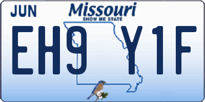 MO license plate EH9Y1F