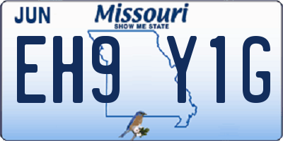 MO license plate EH9Y1G