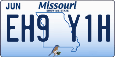 MO license plate EH9Y1H