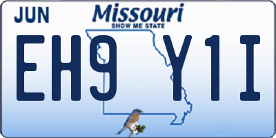 MO license plate EH9Y1I