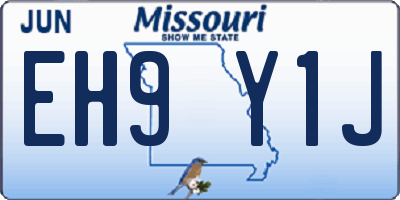 MO license plate EH9Y1J