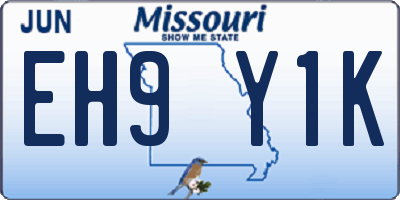 MO license plate EH9Y1K