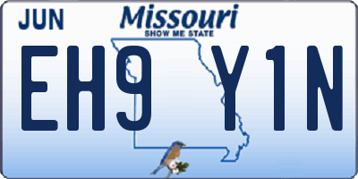 MO license plate EH9Y1N