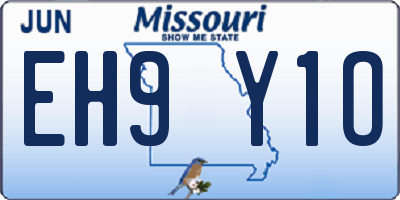 MO license plate EH9Y1O