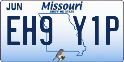 MO license plate EH9Y1P