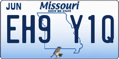 MO license plate EH9Y1Q
