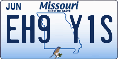 MO license plate EH9Y1S