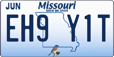 MO license plate EH9Y1T