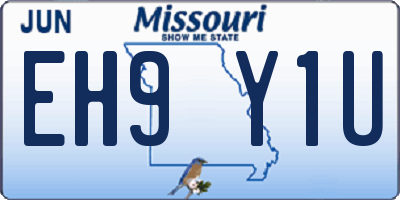 MO license plate EH9Y1U
