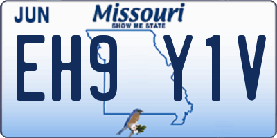 MO license plate EH9Y1V