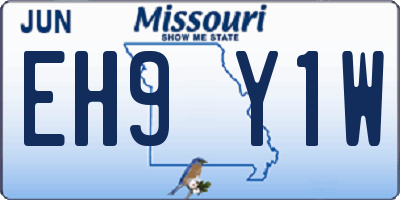 MO license plate EH9Y1W