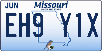 MO license plate EH9Y1X