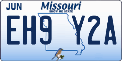 MO license plate EH9Y2A
