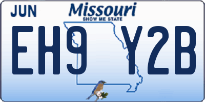 MO license plate EH9Y2B