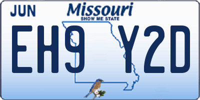 MO license plate EH9Y2D