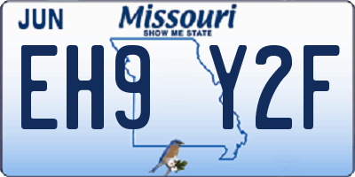 MO license plate EH9Y2F