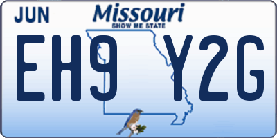 MO license plate EH9Y2G