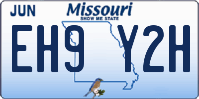 MO license plate EH9Y2H