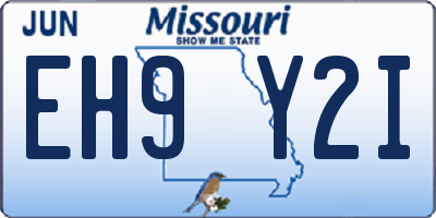 MO license plate EH9Y2I