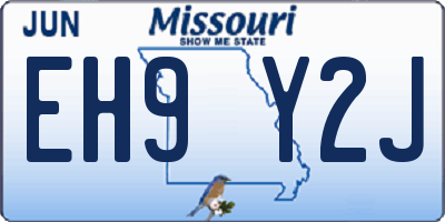 MO license plate EH9Y2J