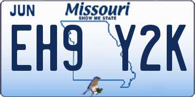 MO license plate EH9Y2K