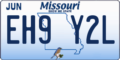 MO license plate EH9Y2L