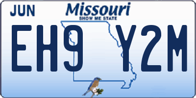 MO license plate EH9Y2M
