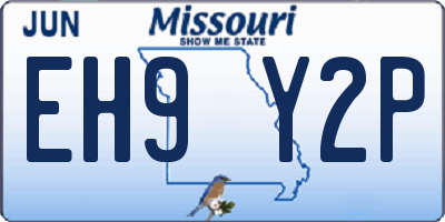 MO license plate EH9Y2P