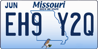 MO license plate EH9Y2Q