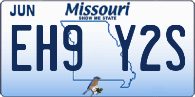 MO license plate EH9Y2S