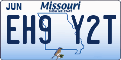 MO license plate EH9Y2T