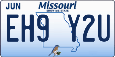 MO license plate EH9Y2U
